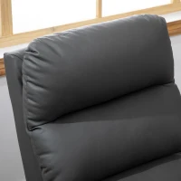 HOMCOM Relaxsessel mit Fußstütze, Liegesessel, ausklappbare Fußstütze, Kunstleder, Dunkelgrau(m-8)