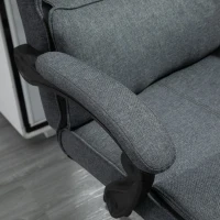 Vinsetto Ergonomischer Bürostuhl mit Armlehnen und Fußstütze, 66x70x115-123 cm, Grau(m-3)