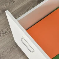 Vinsetto Büroschublade mit 2 Schubladen und Schloss und 5 Rollen, aus Spanplatte, 40x49x58 cm, Weiß(m-3)