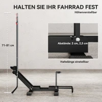 SPORTNOW Stalen Fietsstandaard voor Fietsen met 80 mm Bandbreedtes 75 x 41 x 81H cm Zwart(m-6)