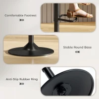 HOMCOM Set of Two Linen-Look Bar Stools - Charcoal Grey(m-8)