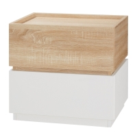 HOMCOM Nachttisch aus Holz mit 2 Schubladen, modernes und stapelbares Design, 50x40x47,5cm