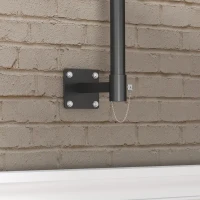 Outsunny Wand-Garten-Sonnenschirm, 180° drehbar mit Kurbel und 8 Streben, Dunkelgrau(m-4)