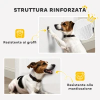 PawHut Ausziehbares Hundegitter für kleine Hunde 0-144 cm und Einziehbar mit automatischer Verriegelung, Weiß(m-3)