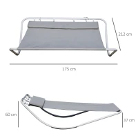 HOMCOM Sonnenliege für 2 Personen mit Schaukelfunktion und inkl. Kopfstütze für Garten, Pool, Terrasse, Abmessungen 2,12 x 1,75 x 0,6 m Grau(m-3)