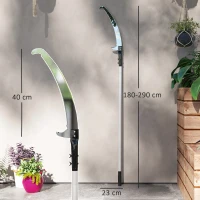 Outsunny Manual Pole Saw, 1.8-2.9 m Extendable Tree Pruner, Tree Lopper Long Reach Telescopic with Extendable Handle & 40 cm Saw for Tree Trimming(m-3)