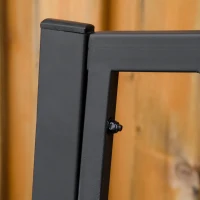 Outsunny Gartenbank aus wetterfestem Schwarzem Metall, Gartenbank im Freien aus Eisen für 2 Personen, 128x56x86cm(m-4)