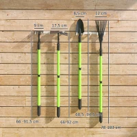 Outsunny Gartenwerkzeug-Set 4 Stück Gartengeräte-Set mit Schaufel Gartenhacke Gartenrechen Laubrechen Grün(m-3)