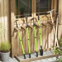 Outsunny Gartenwerkzeug-Set 4 Stück Gartengeräte-Set mit Schaufel Gartenhacke Gartenrechen Laubrechen Grün(m-2)