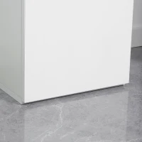 kleankin Badezimmerschrank mit verstellbarem Regal, 2 geschlossenen Regalen und einer Schublade aus Holz, 30x28x180 cm, Weiß(m-4)