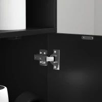 HOMCOM Bibliothèque Armoire à livres avec 4 compartiments ouverts et 2 portes pour le salon et le bureau 59x29x180 cm Noir(m-9)