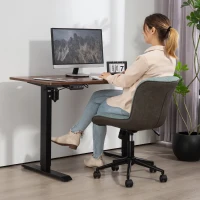 HOMCOM Chaise de bureau pivotante sans accoudoirs, hauteur et inclinaison réglables, capacité 120 kg, vert(m-8)