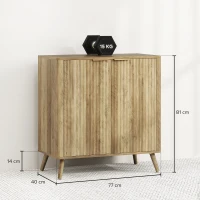 HOMCOM Buffet salon meuble de rangement avec placard à 2 portes et étagère réglable, 77 x 40 x 81 cm, aspect bois(m-3)