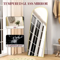 HOMCOM 165cm Aluminium Frame Standing Mirror - Gold(m-5)