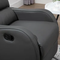 HOMCOM Relaxsessel mit Fußstütze, Liegesessel, ausklappbare Fußstütze, Kunstleder, Dunkelgrau(m-10)