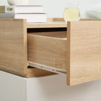 HOMCOM Nachttisch aus Holz mit 2 Schubladen, modernes und stapelbares Design, 50x40x47,5cm(m-3)