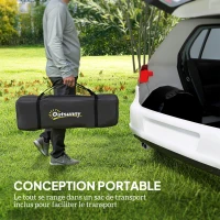 Outsunny Familienzelt für 2-4 Personen, wasserdichtes Tunnelzelt 3000 mm 3 Türen, 3,6 x 2,5 x 1,3 m, schwarz(m-4)