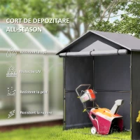 Outsunny Cort Garaj cu Intrare Rulabilă, Corzi și Țăruși, 1.1x2 m, Gri Închis(m-4)