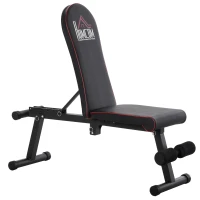 HOMCOM Banco de Pesas Banco de Musculación Plegable con Respaldo Inclinable en 6 Posiciones Banco de Abdominales para Fitness Entrenamiento Completo en Gimnasio Casa Carga 150 kg Negro(m-1)