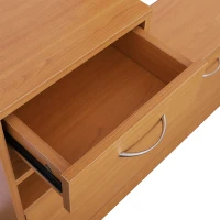 HOMCOM Set Moderner Eingangsmöbel mit Schuhregal und Spiegel, Garderobenständer mit 6 Haken, 2 Verstellbaren Regalen und Schubladen aus Holz für Flur, 90x24x177 cm, Nussbaum(m-4)