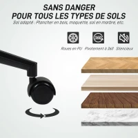 HOMCOM Chaise de bureau pivotante sans accoudoirs, hauteur et inclinaison réglables, capacité 120 kg, vert(m-7)