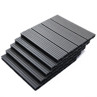 Outsunny Set 11 Rutschfeste Steckfliesen für den Außenbereich aus recyceltem HDPE, 30x30x2,2 cm, Grau