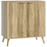 HOMCOM Buffet salon meuble de rangement avec placard à 2 portes et étagère réglable, 77 x 40 x 81 cm, aspect bois(m-12)