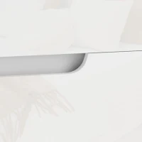 HOMCOM Moderner Nachttisch aus Spanplatte mit 2 Schubladen und glänzendem Design, 40x40x48 cm, Weiß(m-4)