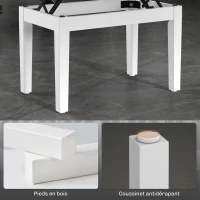 HOMCOM Banc de piano, banc de clavier réglable en hauteur en bois massif, compartiment de rangement, 55 x 33 x 48-58 cm blanc(m-7)