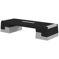 SPORTNOW Stepper mit Höhenverstellung, abnehmbaren Stufen und rutschfester Basis, aus ABS, 97x36x15/20/25 cm, Grau(m-1)