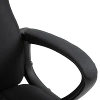 Vinsetto Bürostuhl Computerstuhl mit Wippenfunktion Kopfstütze ergonomischer Schreibtischstuhl drehbar höhenverstellbar Leinen-Touch Schwarz 62 x 76 x 110-119 cm(m-13)