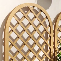 Outsunny Set aus 2 Holzgittern - Bogenpaneele für Kletterpflanzen - Maße einer Paneele: 60L x 120H cm(m-4)