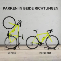 SPORTNOW Stalen Fietsstandaard voor Fietsen met 80 mm Bandbreedtes 75 x 41 x 81H cm Zwart(m-4)