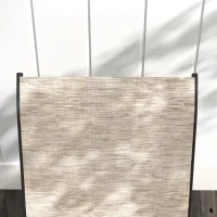 Outsunny Gartenbank für 2 Personen mit Armlehnen, hoher Rückenlehne und zentralem niedrigem Tisch aus Glas, Braun und Schwarz(m-4)