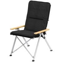 Outsunny Campingstuhl Angeln Klappstuhl, hohe Rückenlehne, abnehmbares Kissen und Transporttasche, 59x67x96cm, schwarz