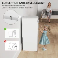 HOMCOM Coiffeuse avec miroir et tabouret 3 en 1, 3 tiroirs et plateau en verre visible, coussin rembourré, 48 x 40 x 90 cm, blanc(m-7)