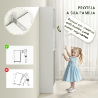 HOMCOM Armário de Casa de Banho com Cesto para Roupa Suja Espelho Gaveta e Prateleiras Ajustáveis 62x28,3x181 cm Branco e Cinza(m-7)