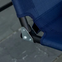 Outsunny Garten-Dreisitzer mit Verstellbarem Sonnenschutz, Oxford-Gewebe und Stahl, Dunkelblau(m-3)