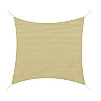 Outsunny Quadratisches Sonnensegel für den Außenbereich aus atmungsaktivem HDPE, UV-Schutz 95%, 360x360 cm(m-5)