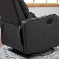 HOMCOM Relaxsessel mit Fußstütze, Liegesessel, ausklappbare Fußstütze, Kunstleder, Dunkelgrau(m-12)