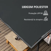 Outsunny Pergolă de Grădină din Metal și Poliester, 238x238x235/194 cm, Gri Închis(m-4)