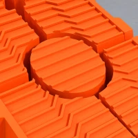 DURHAND Set 2 Kunststoff-Kfz-Auffahrrampen mit einer maximalen Tragkraft von 5 Tonnen, 91x30x21 cm, Orange(m-4)