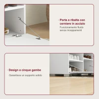 HOMCOM Set Möbel für den Eingangsbereich mit Garderobe, Spiegel, Bank mit Kissen und Schuhschrank für 8 Paar Schuhe, Weiß(m-3)