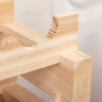 HOMCOM Weinfach aus Fichtenholz, Flaschenregal mit 4 Regalen für 48 Flaschen, 114x28x56,5 cm, Farbe Naturholz(m-4)