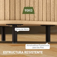 HOMCOM Pack de 2 Mesitas de Noche con Puertas Correderas 2 Estantes y Patas de Acero Estilo Escandinavo 48x40x48 cm Roble(m-7)
