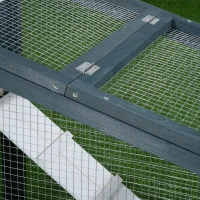 PawHut Kaninchen- und Haustierkäfig aus Fichtenholz mit 2 Ebenen Doppeltür 140x65x100 cm Grün und Weiß(m-3)