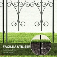 Outsunny Lot de 2 supports pour plantes grimpantes, Rankgitter für Garten, für Gemüse, Reben, Blumen, aus Metall, 50 x 220 cm, Schwarz(m-4)