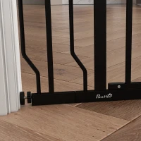 PawHut Hundegitter ausziehbar 75-95 cm aus Stahl und ABS, 75-95x76 cm, Schwarz(m-4)