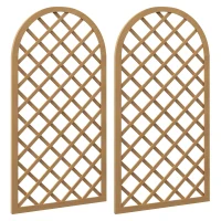 Outsunny Set aus 2 Holzgittern - Bogenpaneele für Kletterpflanzen - Maße einer Paneele: 60L x 120H cm(m-6)