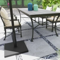 Outsunny Quadratischer Sonnenschirmständer 14,5 kg mit Kurbel, aus HDPE und Beton, 44x44x30 cm, Schwarz(m-4)